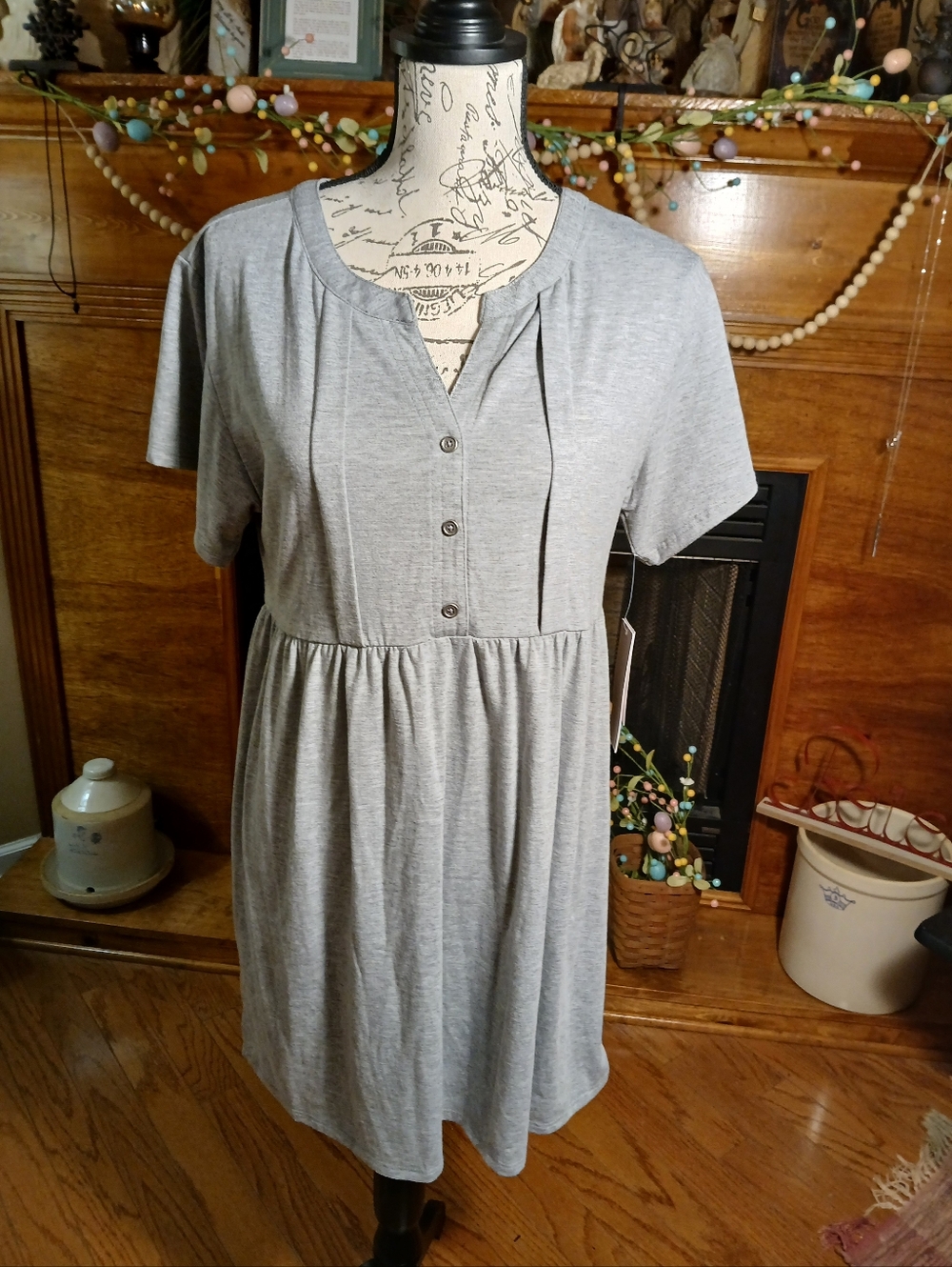 Kingston Grey Jr's Split Neck Fit & Flare Mini Dress